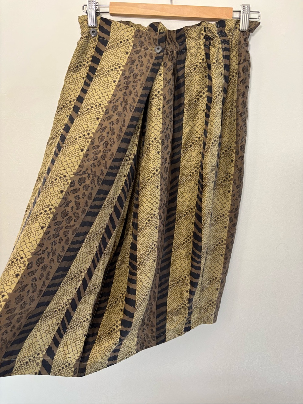 Diane Gilman Vintage 100% Silk Mixed Animal Print Midi Skirt